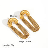 Stainless Steel Tassel Chain Drop Dangle Earrings - 5 Options