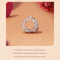 925 Sterling Silver Rose Gold Accent Twisted Rose Bead Charm