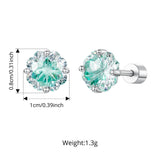925 Sterling Silver Sakura Cut Screw-back Ear Stud Earrings - 2 Colours