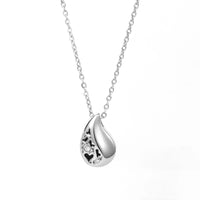 Stainless Steel Teardrop Heart Urn Necklace - 2 Colours