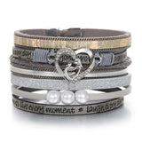 Fashion Multilayer Live Every Moment Leather Bracelet - 4 Colours