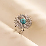 Stainless Steel Turquoise Colour Open Ring - 56 Options