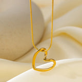 Stainless Steel Hollow Distorted Heart Earrings/Necklace Set