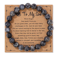 Natural Stone Family Themed Bead Bracelet - 3 sizes - 33 Options