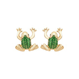 Fashion Natural Agate Semi-Precious Frog Studs