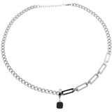 Stainless Steel Black Square Chunky Necklace