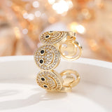 Fashion Smiley Face CZ Open Ring - 9 Options