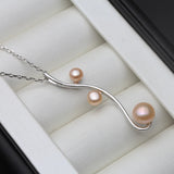925 Sterling Silver Triple Pearl Pendant Necklace - 4 Options