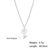 Stainless Steel Birth Flower Necklace - 2 Colours - 12 Options