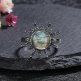 925 Sterling Silver Natural Labradorite Ring - 27 Options