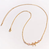 Fashion Cubic Zirconia Bow Love Heart Necklace - 3 Colours