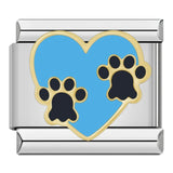 Stainless Steel Paw Print Italian Charm - 6 Options