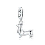 925 Sterling Silver Dog Hanging Charm - 9 Options