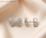 925 Sterling Bow Knot Stud Earrings - 2 Colours