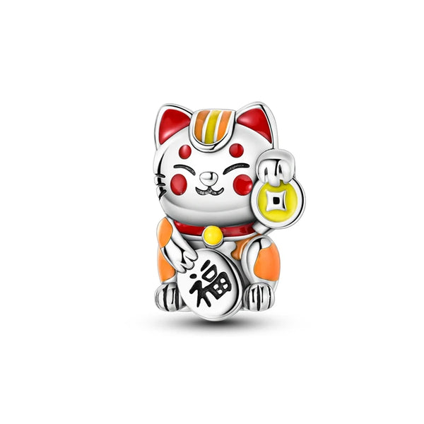 925 Sterling Silver Lucky Cat Charm