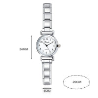 Stainless Steel White Black Round Italian Charm Watch - 2 Options
