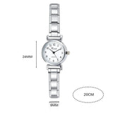 Stainless Steel White Black Round Italian Charm Watch - 2 Options