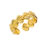 Stainless Steel Sea Themed Gold Coloured Adjustable Ring - 30 Options