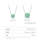 925 Sterling Silver Rose Cut Paraiba Blue/Green CZ Octagon Necklace - 2 Options