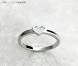925 Sterling Silver Pave Love Heart Ring