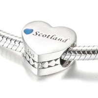 925 Sterling Silver Wales England Scotland Heart Charm