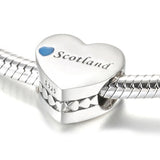 925 Sterling Silver Wales England Scotland Heart Charm