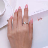 925 Sterling Silver Moonstone Wishbone Ring