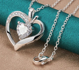 925 Sterling Silver Heart Pendant Necklace - 8 Chain Lengths - 2 Chain Types