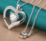 925 Sterling Silver Heart Pendant Necklace - 8 Chain Lengths - 2 Chain Types