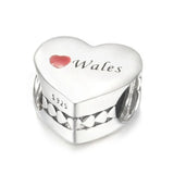 925 Sterling Silver Wales England Scotland Heart Charm