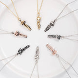 Stainless Steel Embracing Couple Necklace - 8 Options