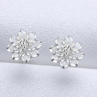 925 Sterling Silver Flower Stud Earrings - 2 Options