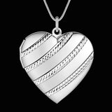 925 Sterling Silver Photo Heart Pendant - 6 Chain Lengths