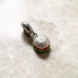 925 Sterling Silver Burger Hanging Charm