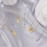 Stainless Steel Music Themed Necklace