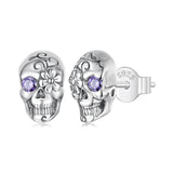 925 Sterling Silver Spider/Skull Cubic Zirconia Earrings - 4 Options