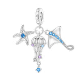 925 Sterling Silver Sea Themed Hanging Charm - 10 Options