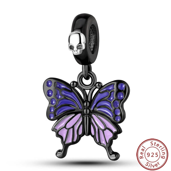 925 Sterling Silver Gothic Butterfly Charm