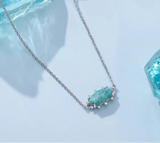 Fashion Oval Natural Amazonite Necklace