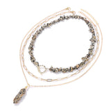 Fashion Multi-layer Natural Stone Bead Necklace - 5 Options