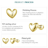 925 Sterling Silver Mini Heart Stud Earrings - 2 Colours