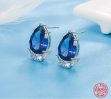 925 Sterling Silver Water Drop CZ Earrings - 3 Colours