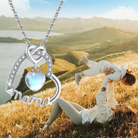 925 Sterling Silver Mama Heart Pendant Necklace