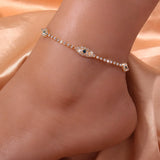 Rhinestone Blue Evil Eye Ankle Bracelet - 4 Options