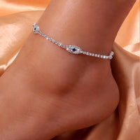 Rhinestone Blue Evil Eye Ankle Bracelet - 4 Options