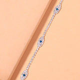 Rhinestone Blue Evil Eye Ankle Bracelet - 4 Options