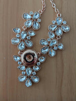 Rose Gold Colour Flower Statement Snap Necklace