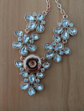 Rose Gold Colour Flower Statement Snap Necklace
