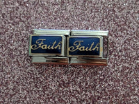 Stainless Steel Faith Italian Charm
