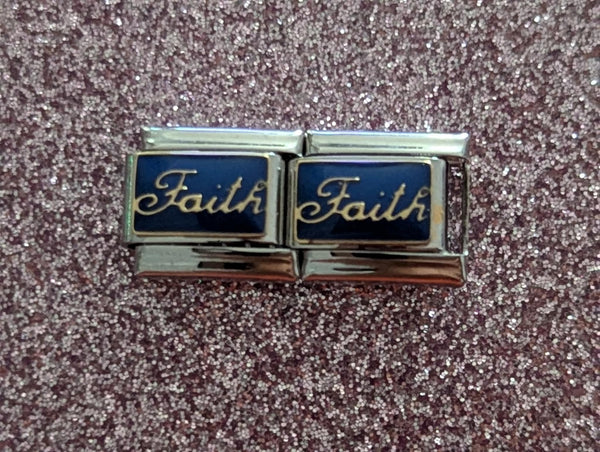 Stainless Steel Faith Italian Charm